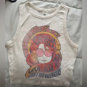 Hollister Cream Ribbed Tank Top